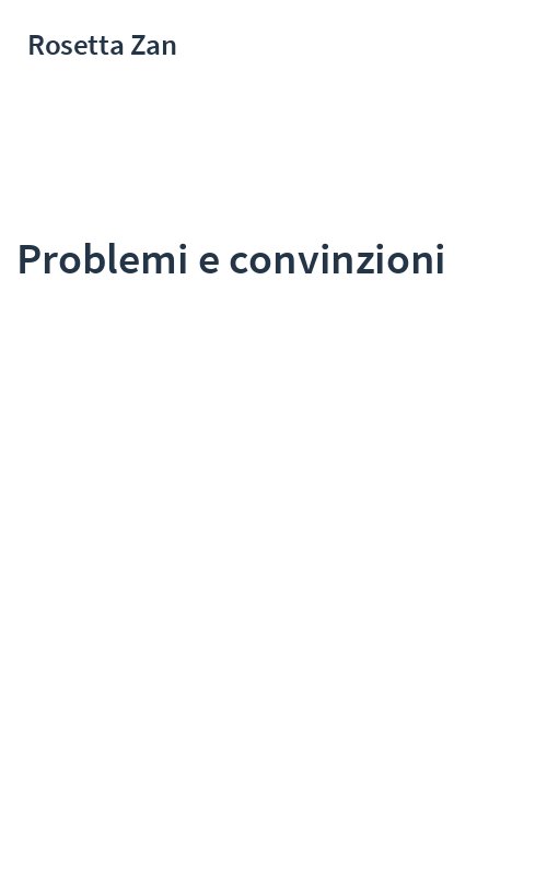 Problemi e convinzioni