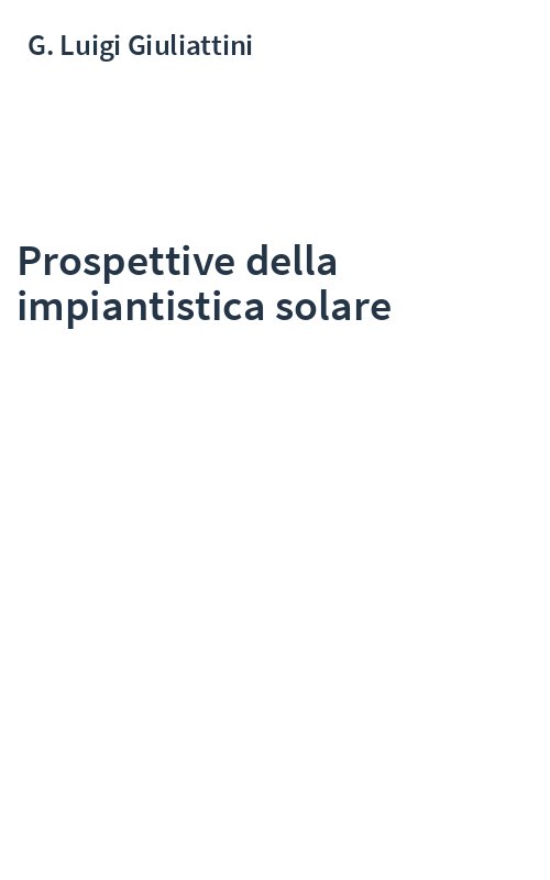 Prospettive della impiantistica solare