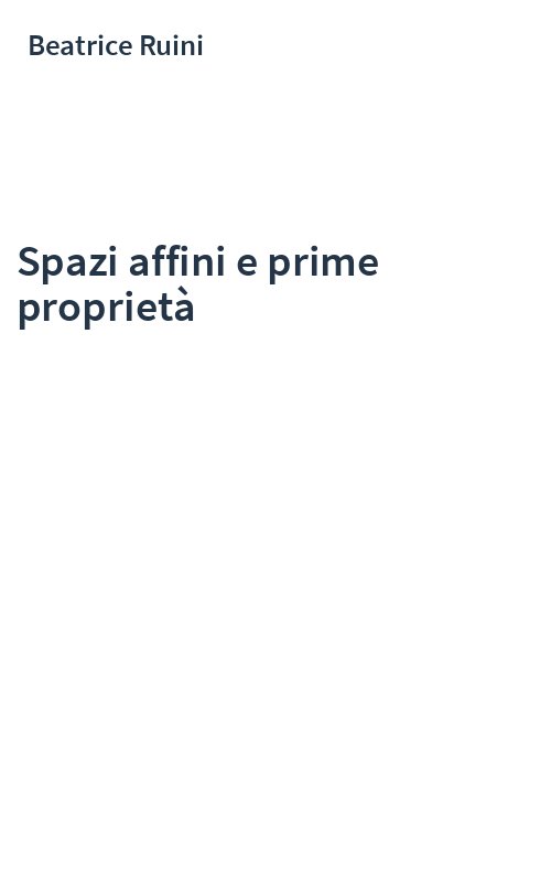 Spazi affini e prime proprietà