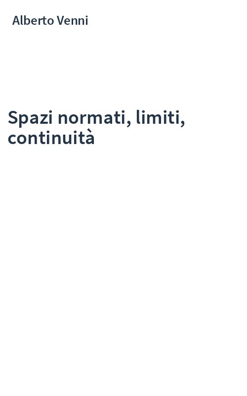 Spazi normati, limiti, continuità