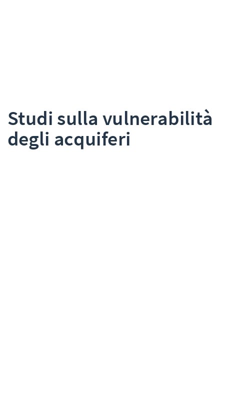 Studi sulla vulnerabilità degli acquiferi