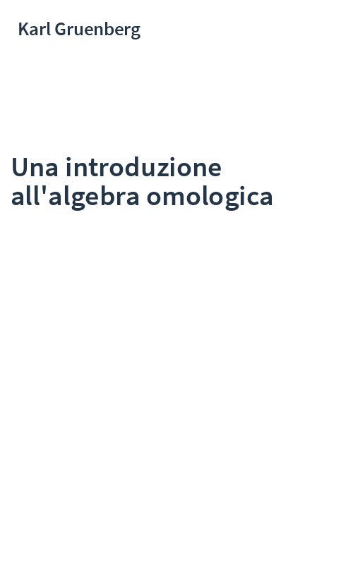 Una introduzione all'algebra omologica