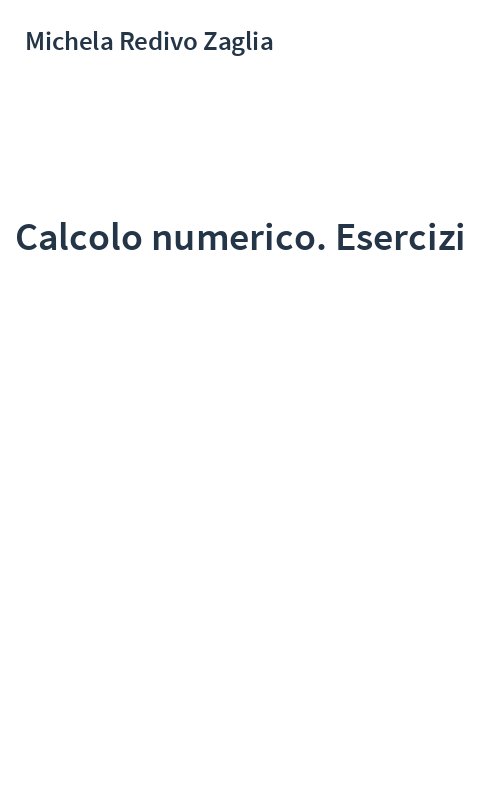 Calcolo numerico. Esercizi