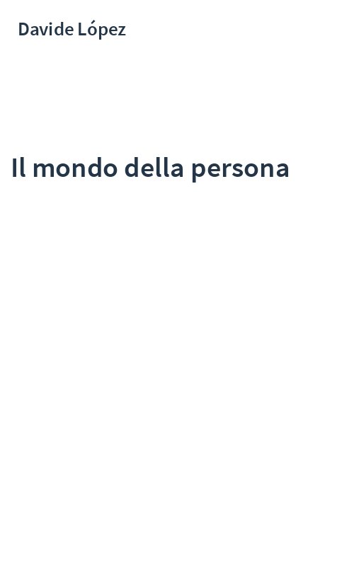 Il mondo della persona
