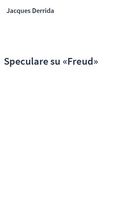 Speculare su «Freud»