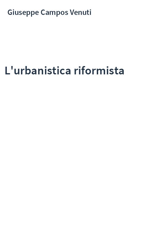 L'urbanistica riformista