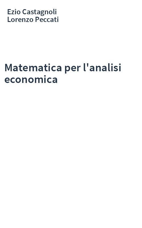 Matematica per l'analisi economica
