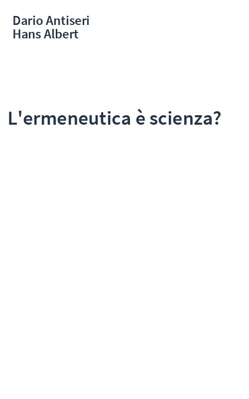 L'ermeneutica è scienza?