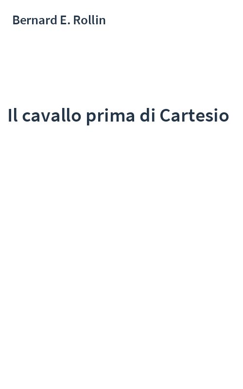 Il cavallo prima di Cartesio