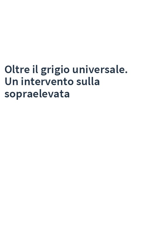 Oltre il grigio universale. Un intervento sulla sopraelevata