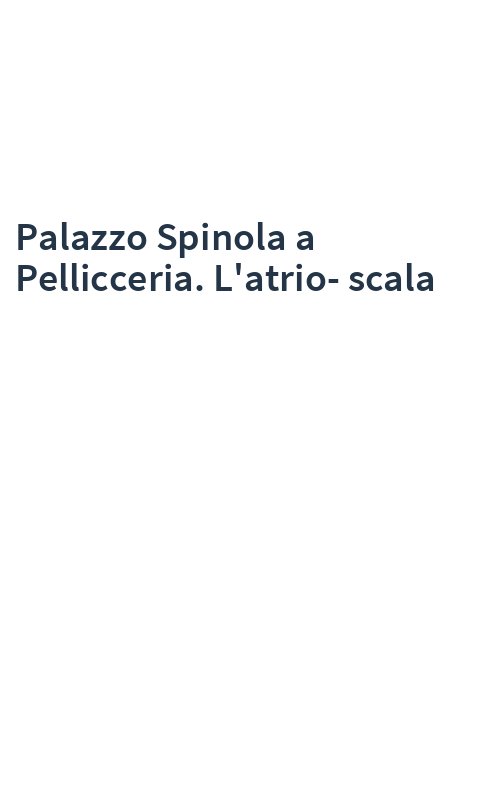 Palazzo Spinola a Pellicceria. L'atrio-scala