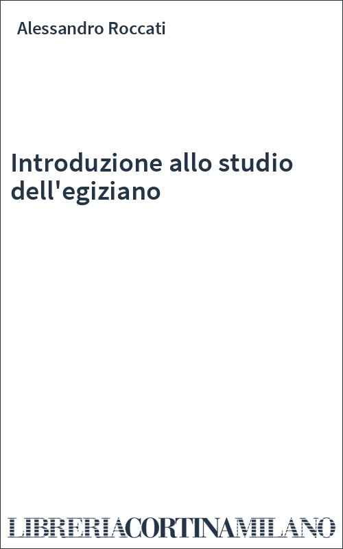 Introduzione allo studio dell'egiziano