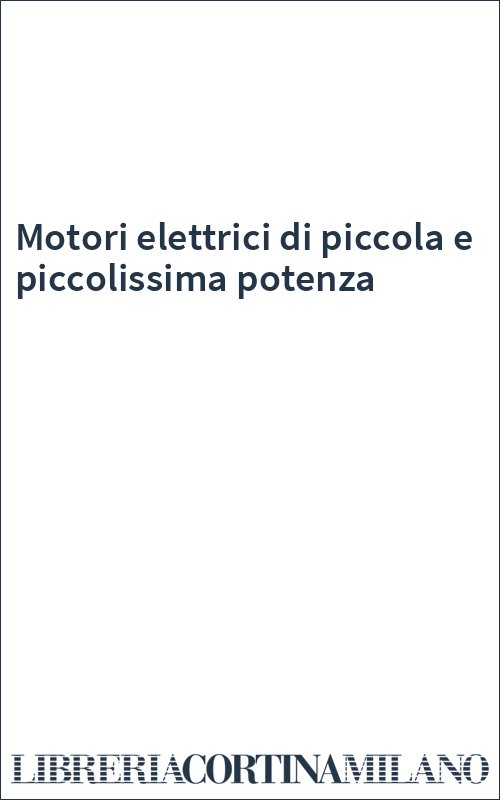 Motori elettrici di piccola e piccolissima potenza