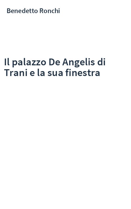 Il palazzo De Angelis di Trani e la sua finestra