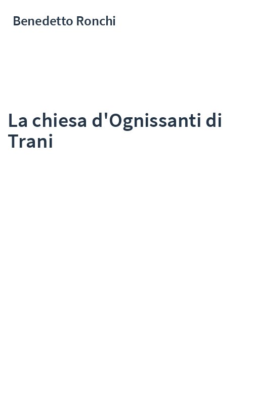 La chiesa d'Ognissanti di Trani