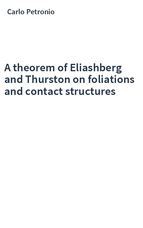 A theorem of Eliashberg and Thurston on foliations and contact structures