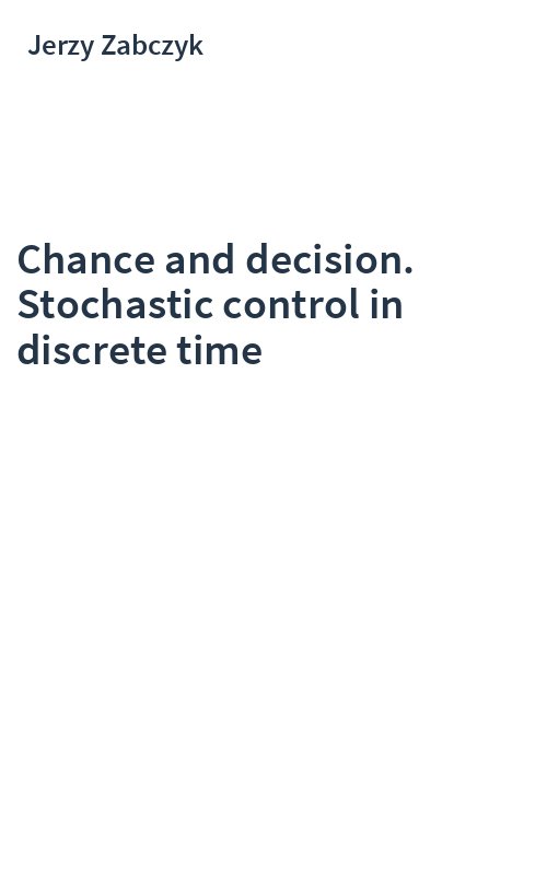 Chance and decision. Stochastic control in discrete time