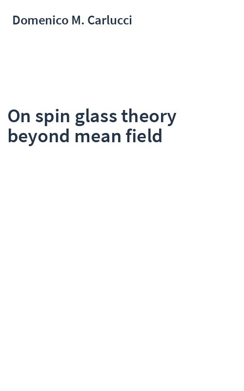 On spin glass theory beyond mean field