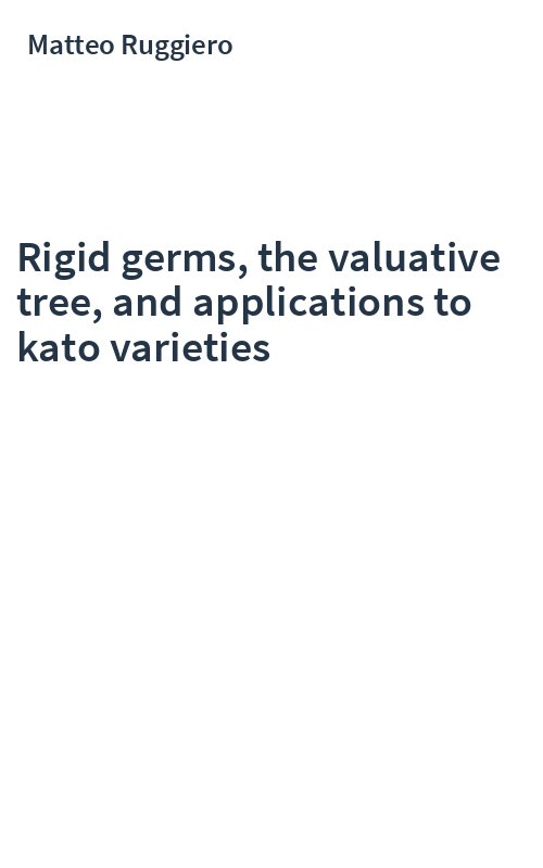 Rigid germs, the valuative tree, and applications to kato varieties
