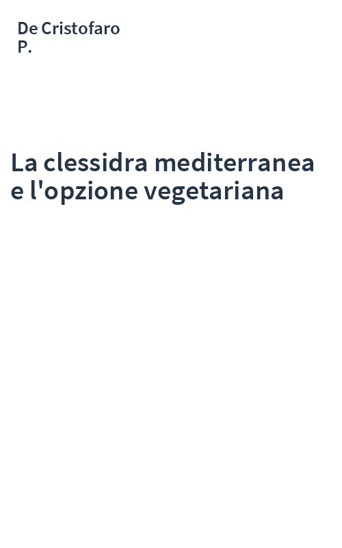 La clessidra mediterranea e l'opzione vegetariana