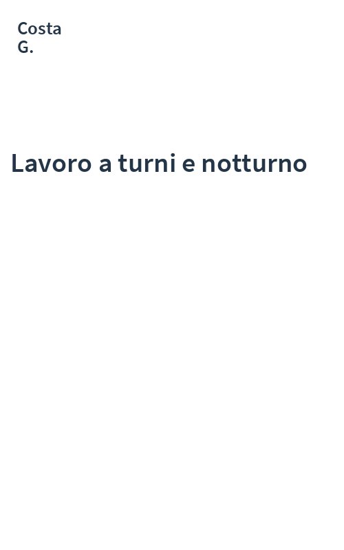 Lavoro a turni e notturno