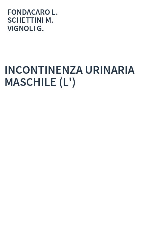 INCONTINENZA URINARIA MASCHILE (L')
