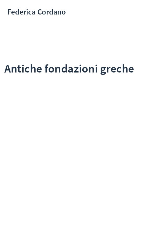 Antiche fondazioni greche