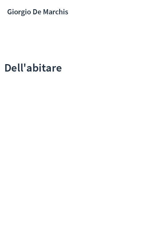 Dell'abitare