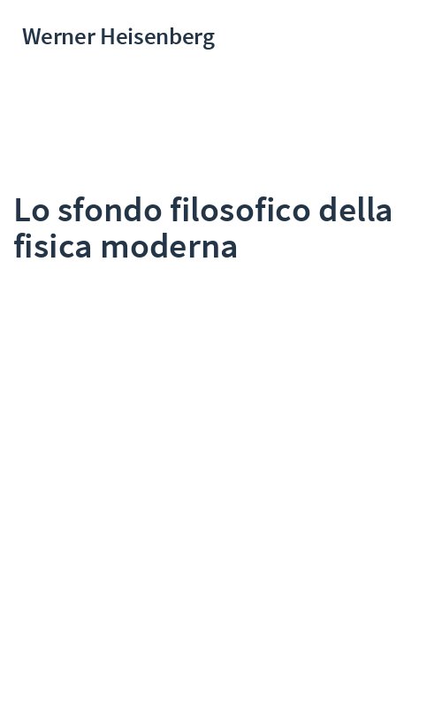 Lo sfondo filosofico della fisica moderna