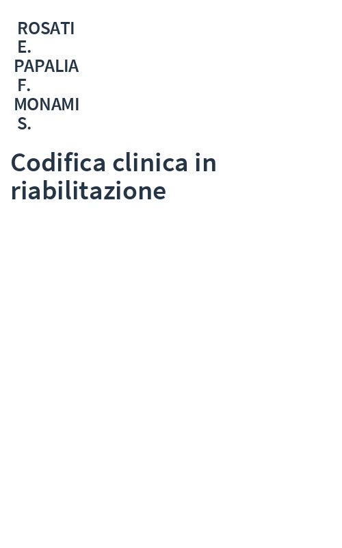 Codifica clinica in riabilitazione