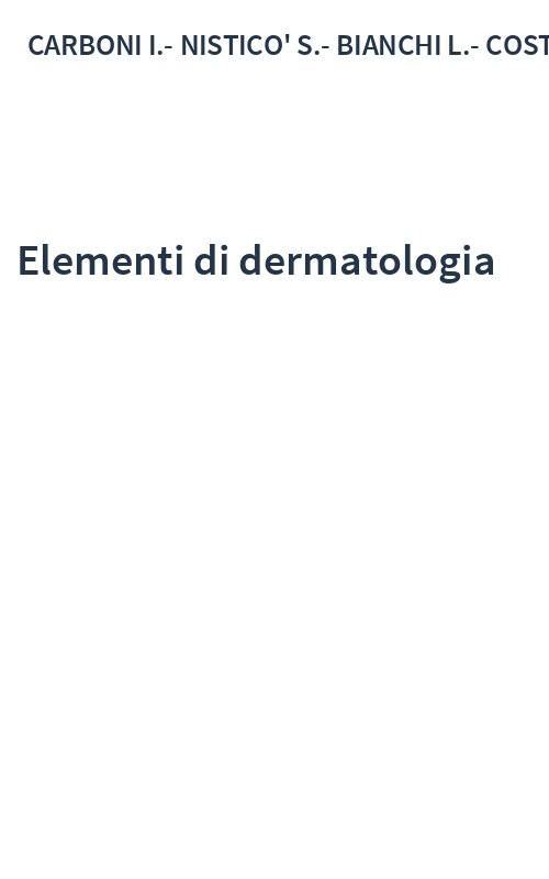 Elementi di dermatologia