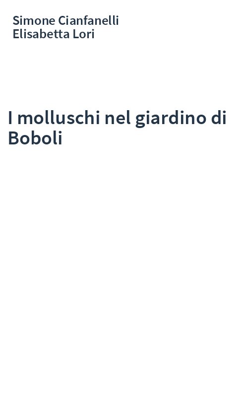 I molluschi nel giardino di Boboli