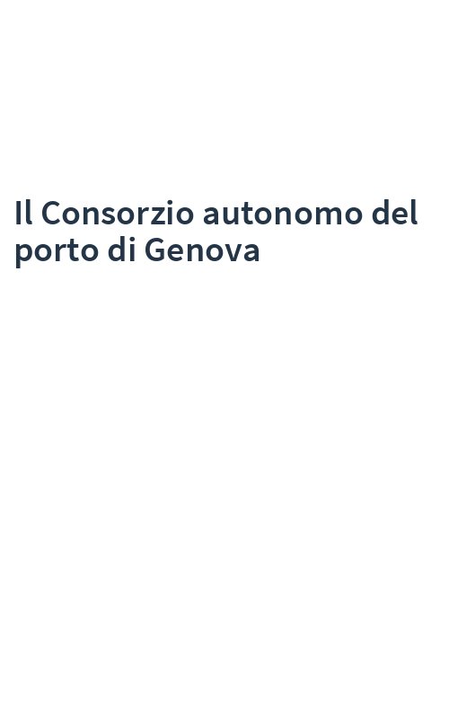 Il Consorzio autonomo del porto di Genova