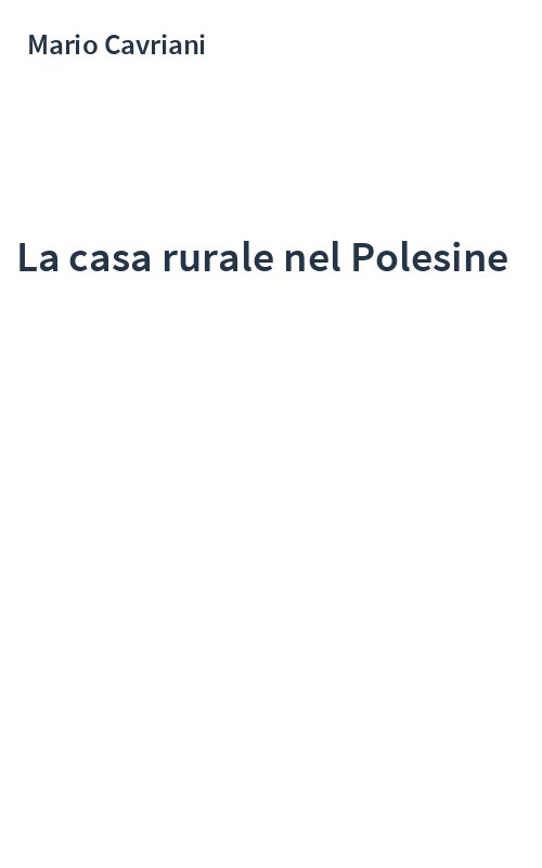 La casa rurale nel Polesine