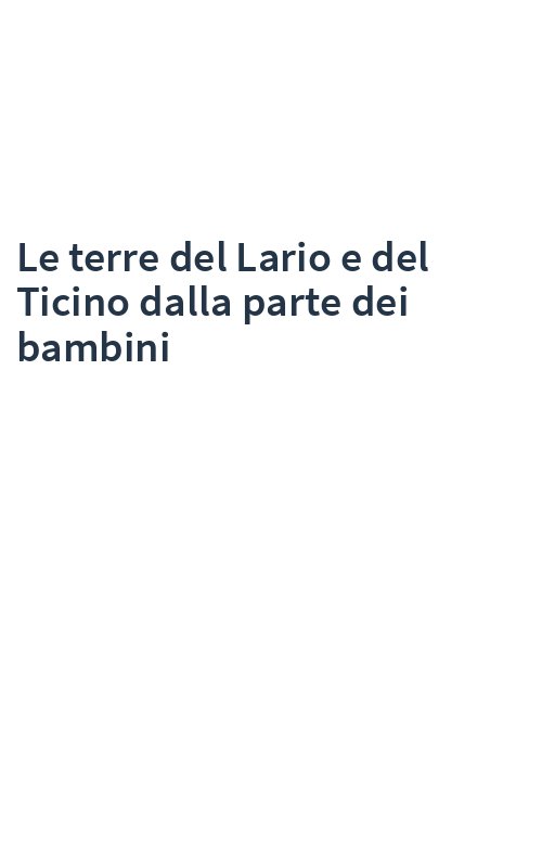 Le terre del Lario e del Ticino dalla parte dei bambini