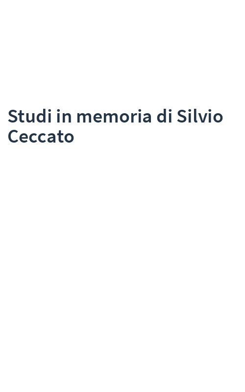 Studi in memoria di Silvio Ceccato