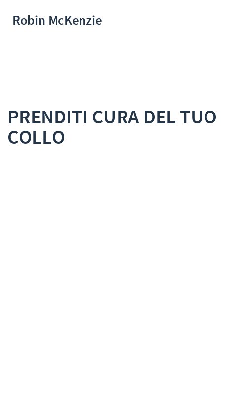 PRENDITI CURA DEL TUO COLLO