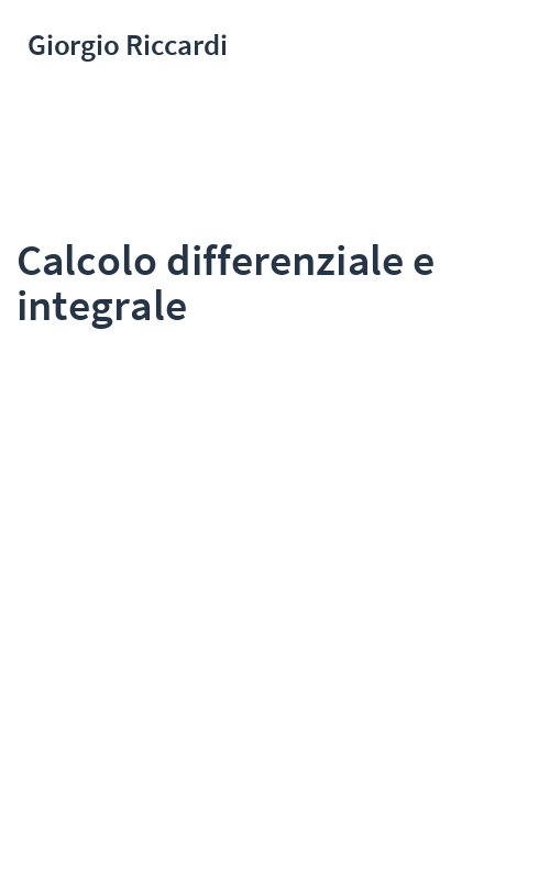 Calcolo differenziale e integrale