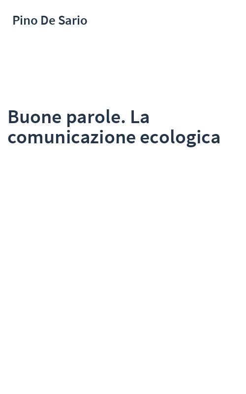 Buone parole. La comunicazione ecologica