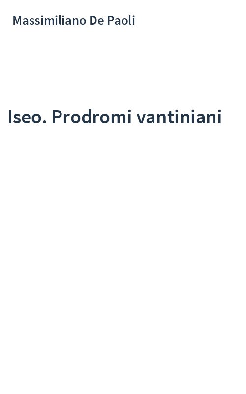 Iseo. Prodromi vantiniani