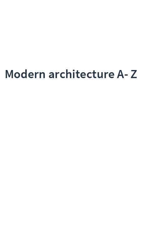 Modern architecture A-Z