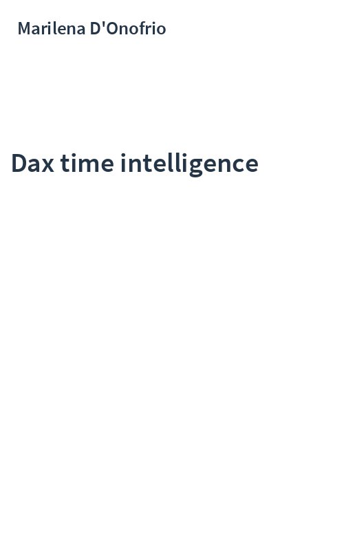 Dax time intelligence