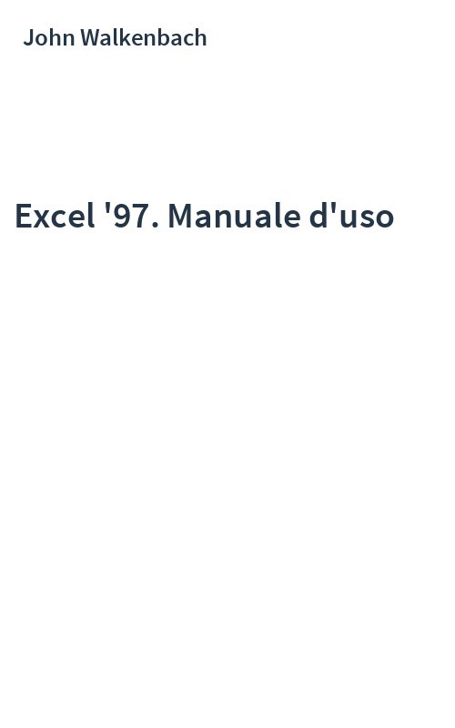 Excel '97. Manuale d'uso