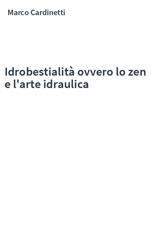 Idrobestialità ovvero lo zen e l'arte idraulica