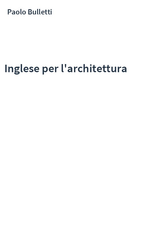 Inglese per l'architettura