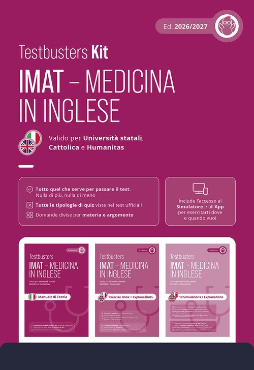 Testbusters IMAT. Test di medicina in inglese. Kit