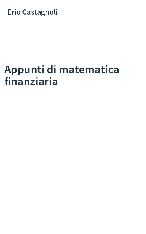Appunti di matematica finanziaria