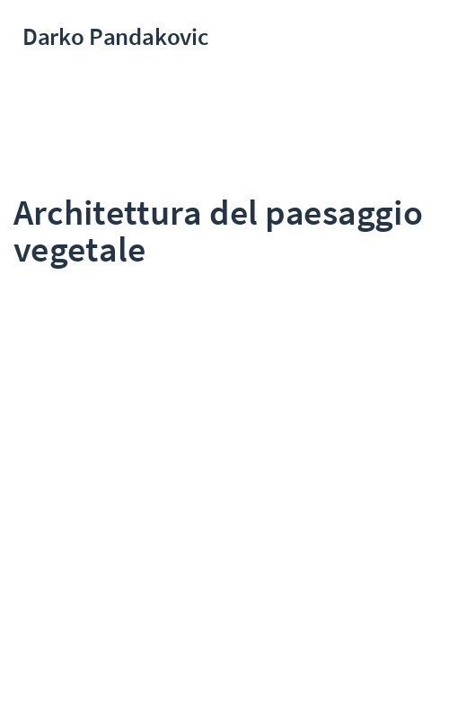 Architettura del paesaggio vegetale