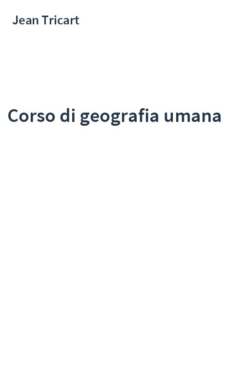 Corso di geografia umana