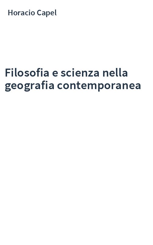 Filosofia e scienza nella geografia contemporanea